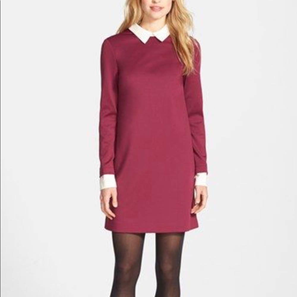 Red Cynthia Steffe Shift with Jewel Buttons